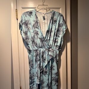 Women’s MARE BLU Tropical Light Blue & Grey Dress Sz M